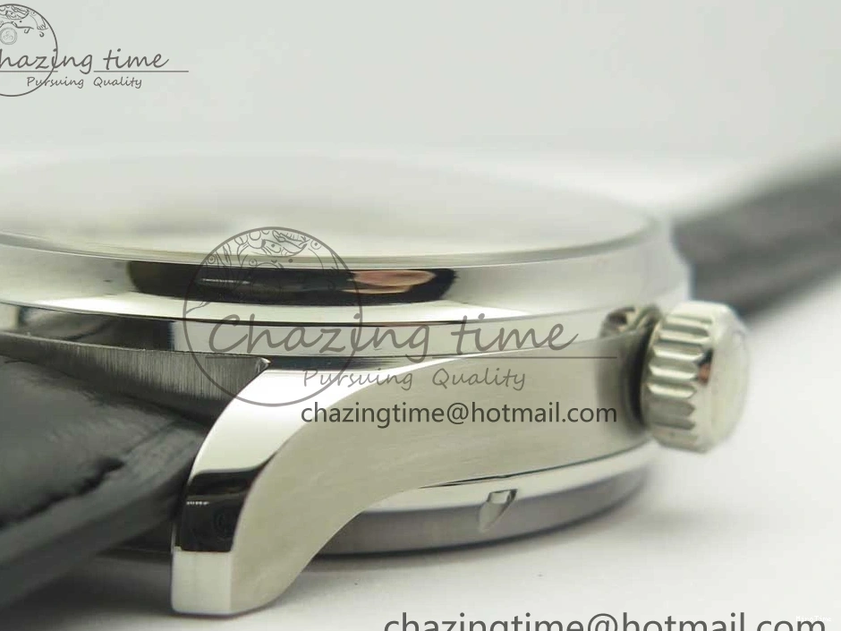 MIROTIME 0331 Upgraded Portuguese Flying Tourbillon SS White Dial 2 Sub Dials on Black Leather Strap 7161